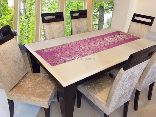 Ethnic jacquard table runner - ethnic,