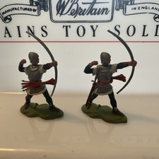 Britains Swoppets 15th Century War of the Roses knights Longbow Archers.x 2 
