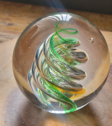 Vintage art glass paperweight - vintage,