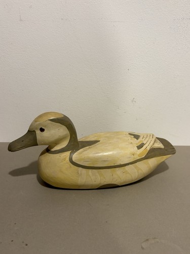 Vintage wooden decoy duck - decoy,