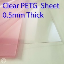 0.5mm Clear PETG sheet - for face mask Visors, crafting, doll house, easy cut