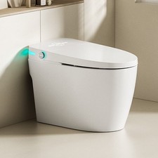 Ceramic Smart WC Toilet - White P-Trap, Remote-Controlled, Intelligent Features