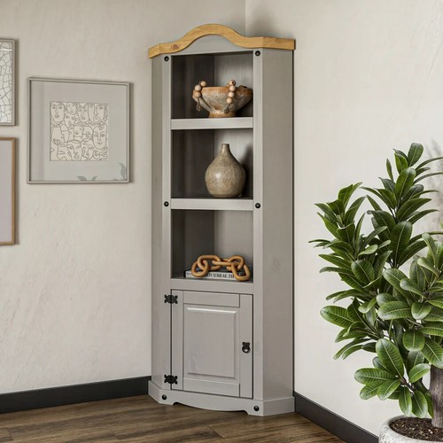 Corona corner bookcase - corona, grey