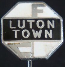 LUTON TOWN FC Vintage badge Maker PREMIER Badges Ltd LONDON Stick pin 14mm Dia