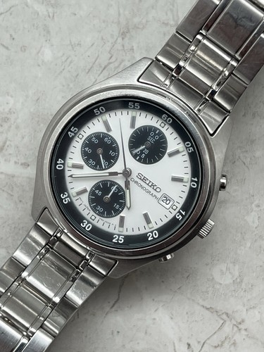 Seiko panda chronograph silver - seiko,
