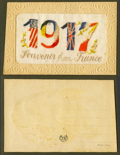 Ww1 silk embroidered souvenir - ww1,