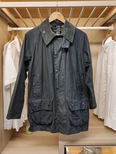 BARBOUR DARK NAVY MEDIUM COAT JACKET BEAUFORT ZIP UP WAXED COUNTRY LINED MENS