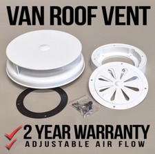 WHITE Universal Plastic Rotary Van Roof Air Vent Extractor - For Ford Transit