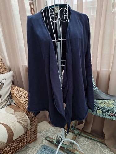 Ladies navy waterfall cardigan - navy,