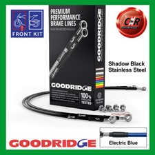 fits CX500Z-B 79-81 Goodridge BLK SS El Blue Front Brake Hoses HN0501-3FCBK-EB