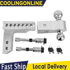 Trailer Hitch Tow Hitch Dual Ball Mount Adjustable 2" Receiver 6" Drop 15000 LBS