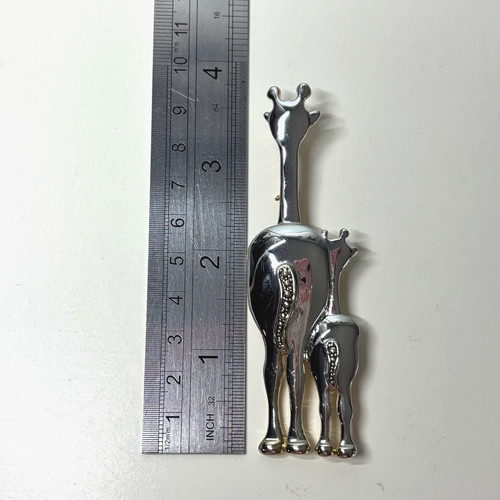 Giraffe mother calf silver - giraffe, &