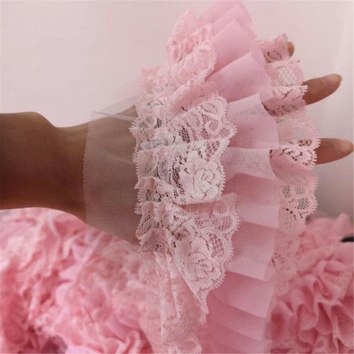 100cm pink chiffon ruffle - 100cm,