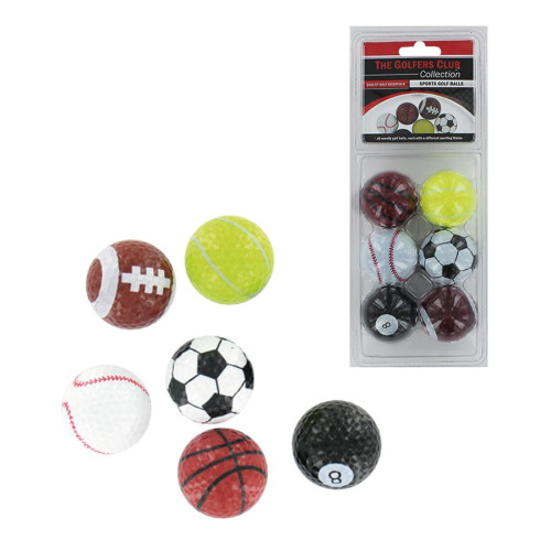 Novelty gift golf balls pack - golf, 6