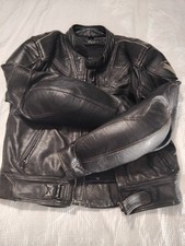 Frank Thomas leather motorcycle jacket UK size 46 good condition blackt