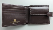 Launer Handcrafted thin folding wallet (+coin purse)  | Soft Leather Dark Brown