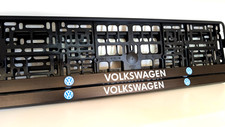 2x car number plate frame holder NEW DIRECT UV PRINT  - for VW *Authentic*