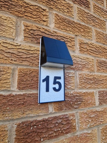 Custom solar house number sign - custom,