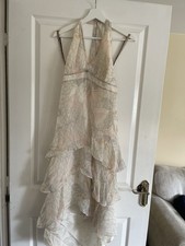 Maria Grachvogel Illusion Ruffles Print Dress – Size 16 (Designer Elegance)