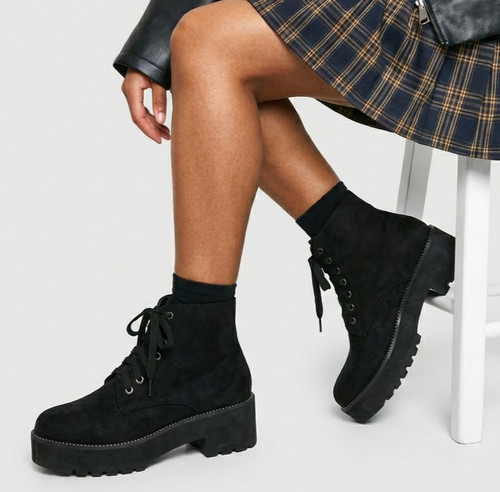 Ladies womens chunky boots - ladies,