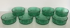 6 Vintage Arcoroc Green Glass