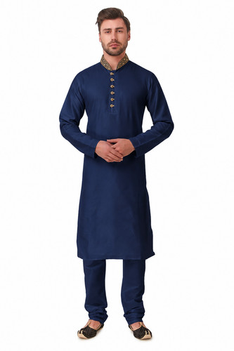 Mens black indian kurta - black,