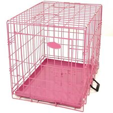 Pink Blue Dog Cage Puppy Metal