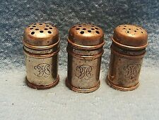 LOT / SET 3 ANTIQUE GORHAM # 3133 STERLING SILVER SALT & PEPPER SHAKERS  FULLY H