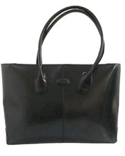 Tod's Large Black Genuine Leather Tote Bag