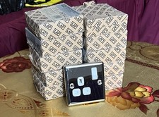 10x Single Wall Sockets Chrome White Insert LAP