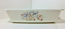 Pyrex Opal Vintage 1970s Blue Iris Rectangular Baking Casserole Dish NO LID
