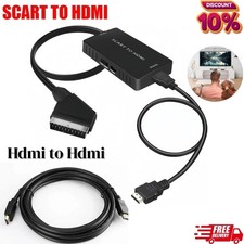 SCART to HDMI Converter Cable SCART > HDMI OLD DVD TO HD TV Video Adapter UK