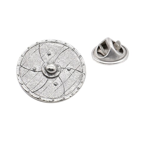 Viking shield pewter lapel pin - shield,