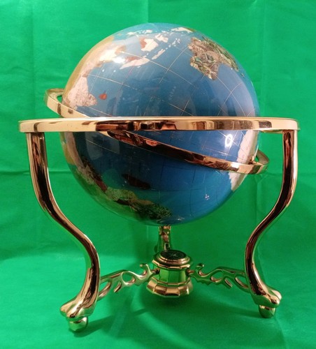 Globe revolving world - map, blue