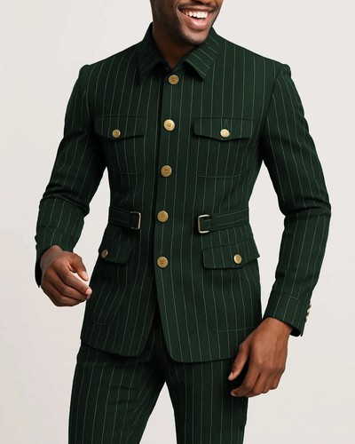 Vintage striped men safari - men's,