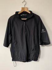 Sunderland Scotland Golf 1/4 Zip Windbreaker Black S/M 22” Pit VGC Waterproof