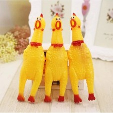 Squeeze Shrilling Screaming Rubber Chicken Pet Dog Bite Toy Chew
