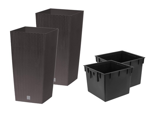 Tall square plastic rattan - square,
