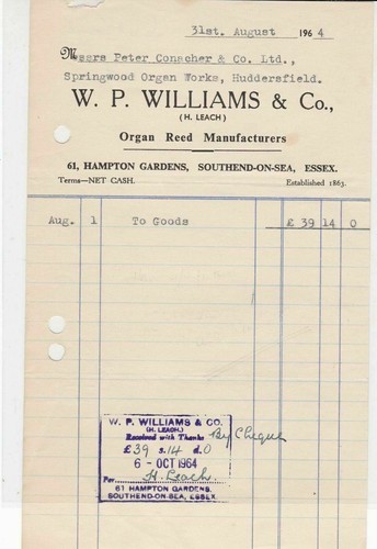 Williams co 1964 - &, organ