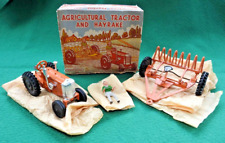 CRESCENT TOYS RARE VNM BOXED 1948 AGRICULTURAL TRACTOR & HAYRAKE SET No.1802