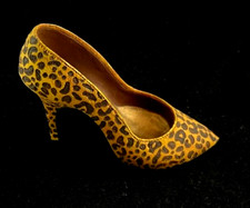 JUST THE RIGHT SHOE "LEOPARD STILETTO" #25017 COLLECTIBLE HOME OFFICE DECOR NICE