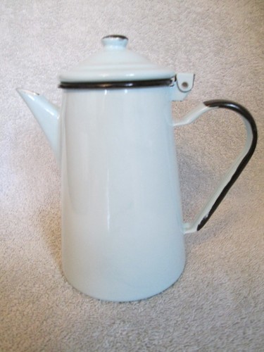 Vintage light blue - blue, enamel