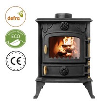 Multifuel Stove 5KW Wood Burning Fireplace Cast Iron Eco Design Defra Approved