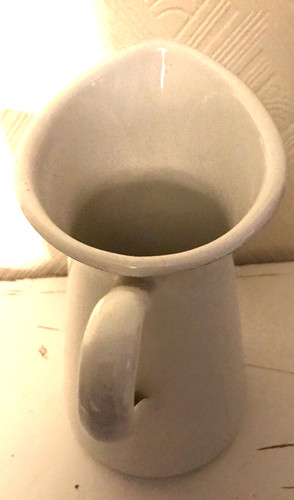 Vintage enamel white jug - vintage,
