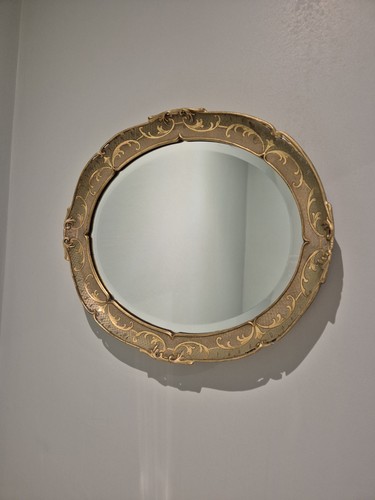 Antique bevelled mirror - antique,
