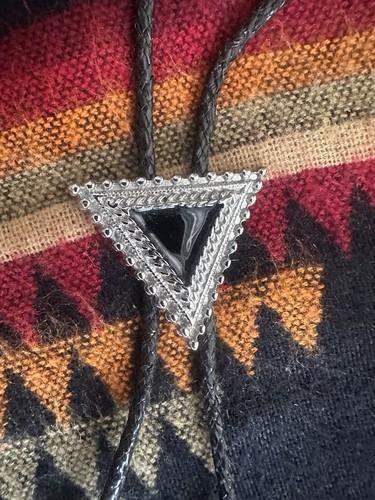 Leather and metal bolo - leather,