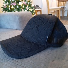 Black Cashmere Mens Gucci Baseball Cap One Size Excellent Condition Authentic