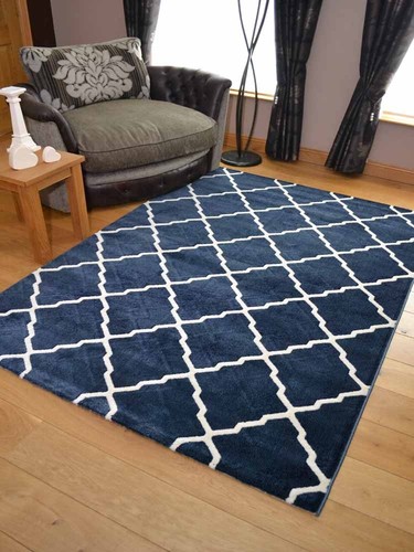 New dark blue moroccan trellis - new,