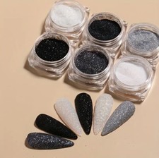 6Pcs Black Series Nail Powder