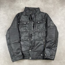 Belstaff Biker Jacket Mens XL Quilted Moto Vintage Bomber, Black